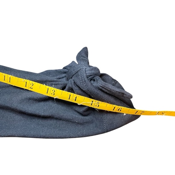 LOFT Outlet Navy Blue Garden Nature Graphic Top 3/4 Tie Sleeves Small Flower - Picture 8 of 9